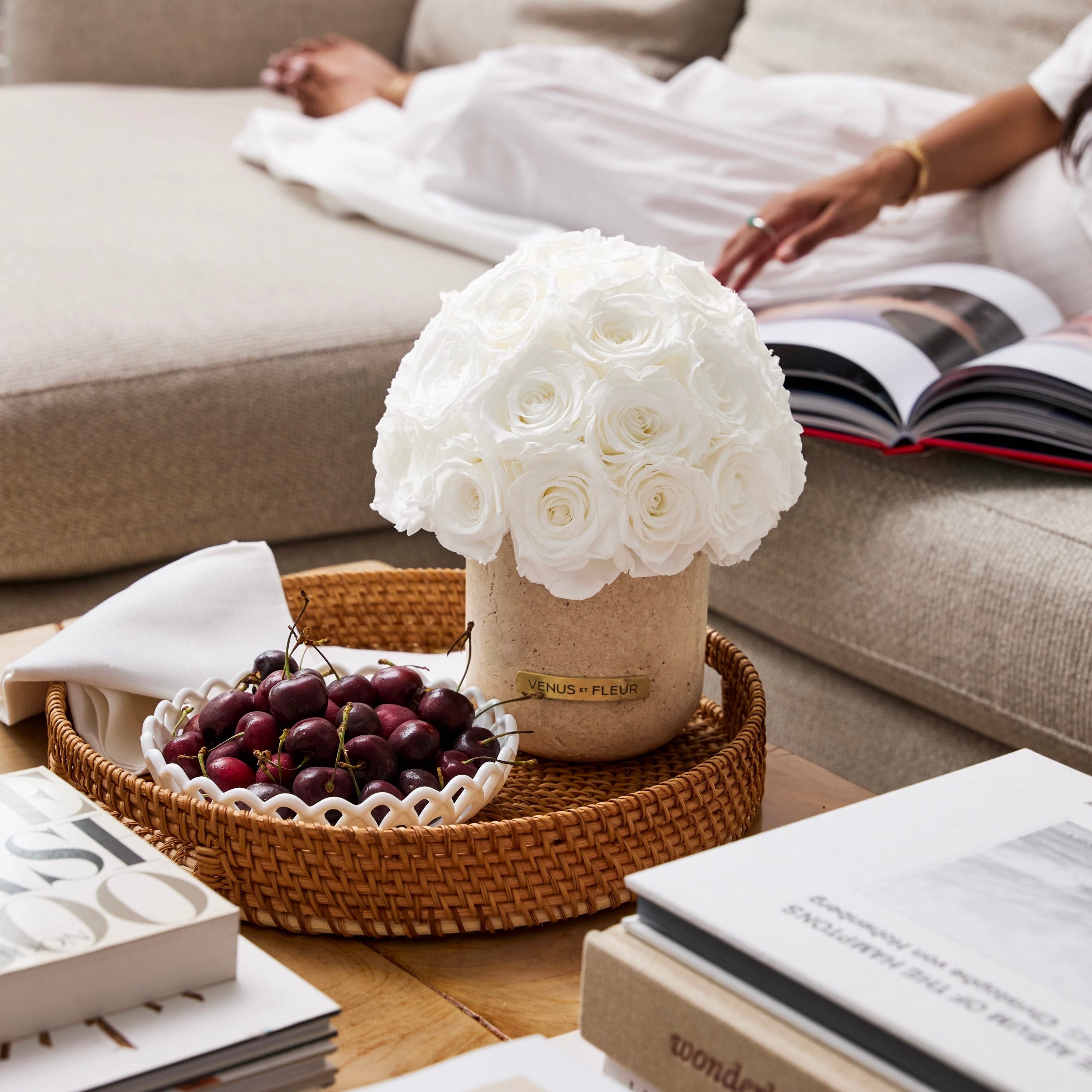 Sable Travertine Vase