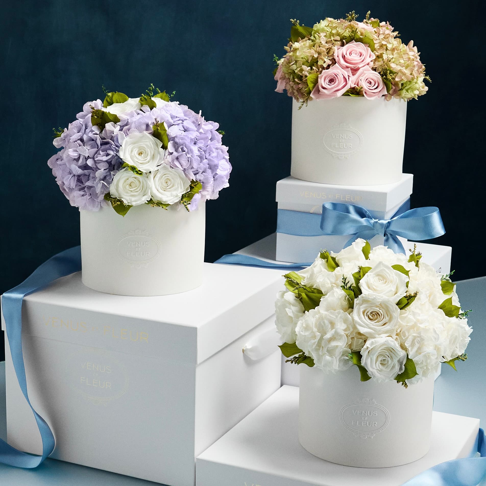 Thalia Porcelain Vase Roses & Hydrangeas