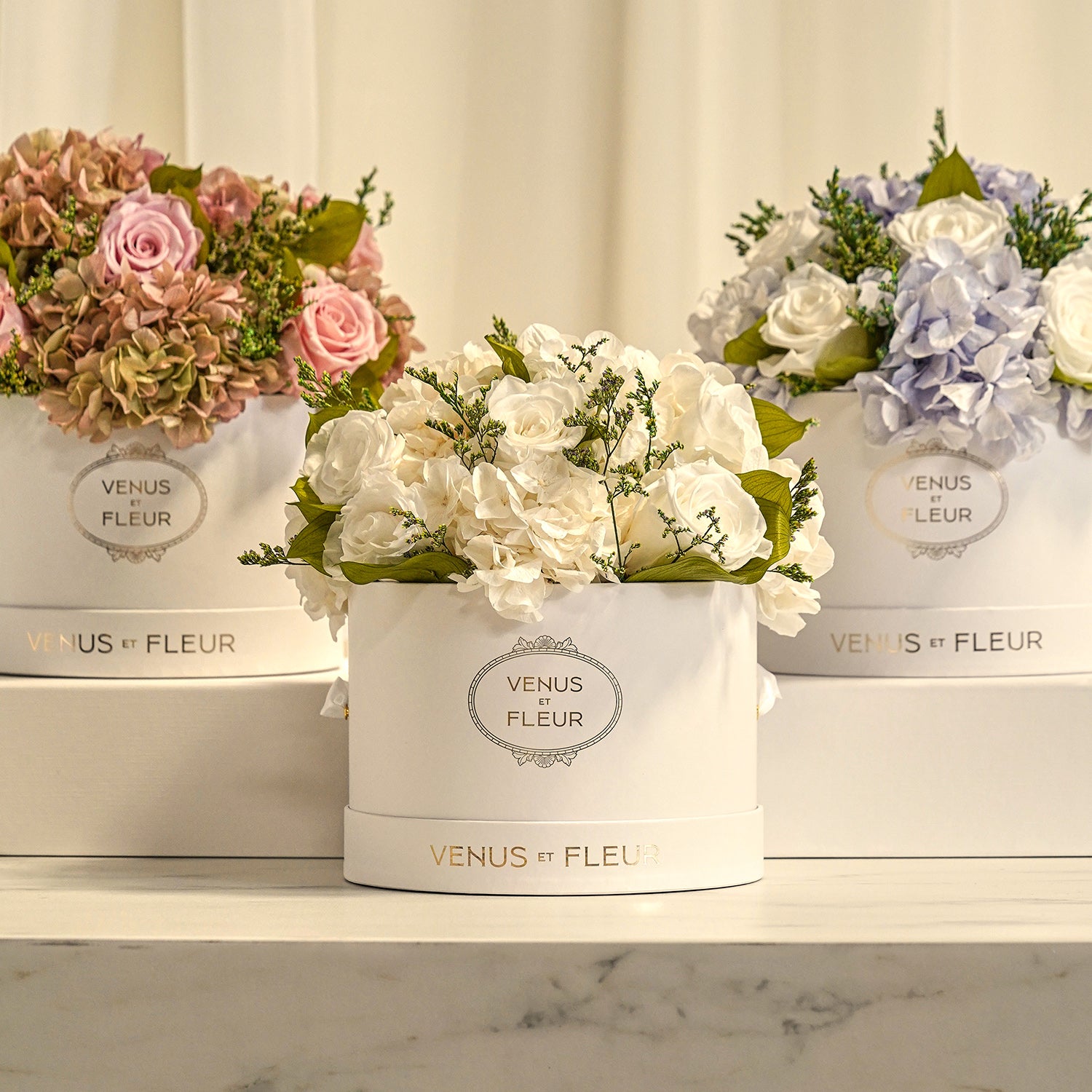 Small Round Roses & Hydrangeas