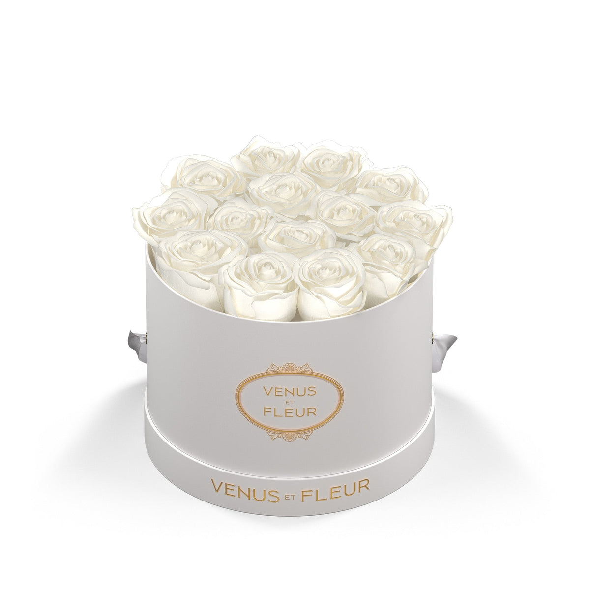 Small Round Floral Arrangement, White Classic Box