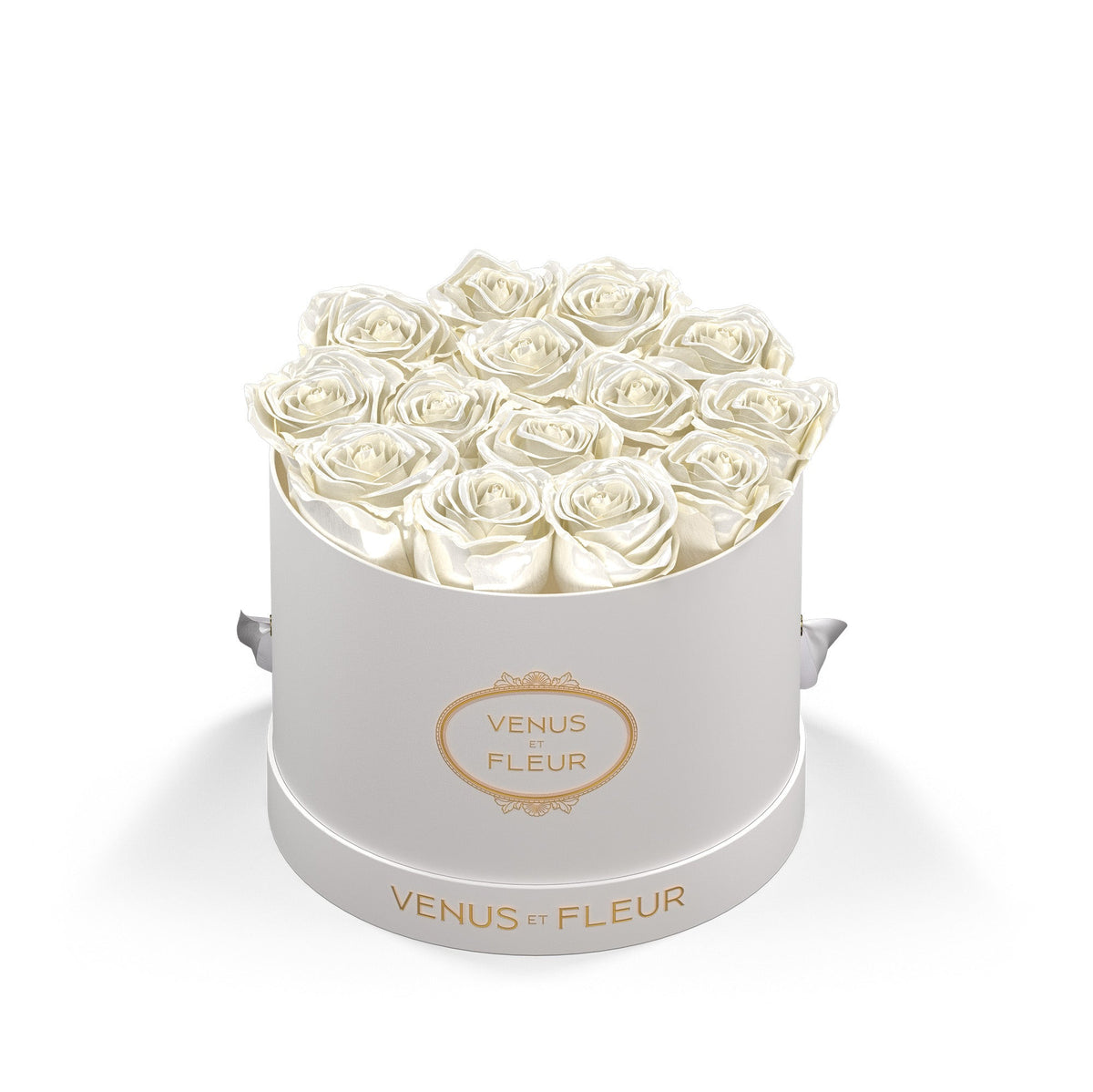 Small Round Floral Arrangement, White Classic Box