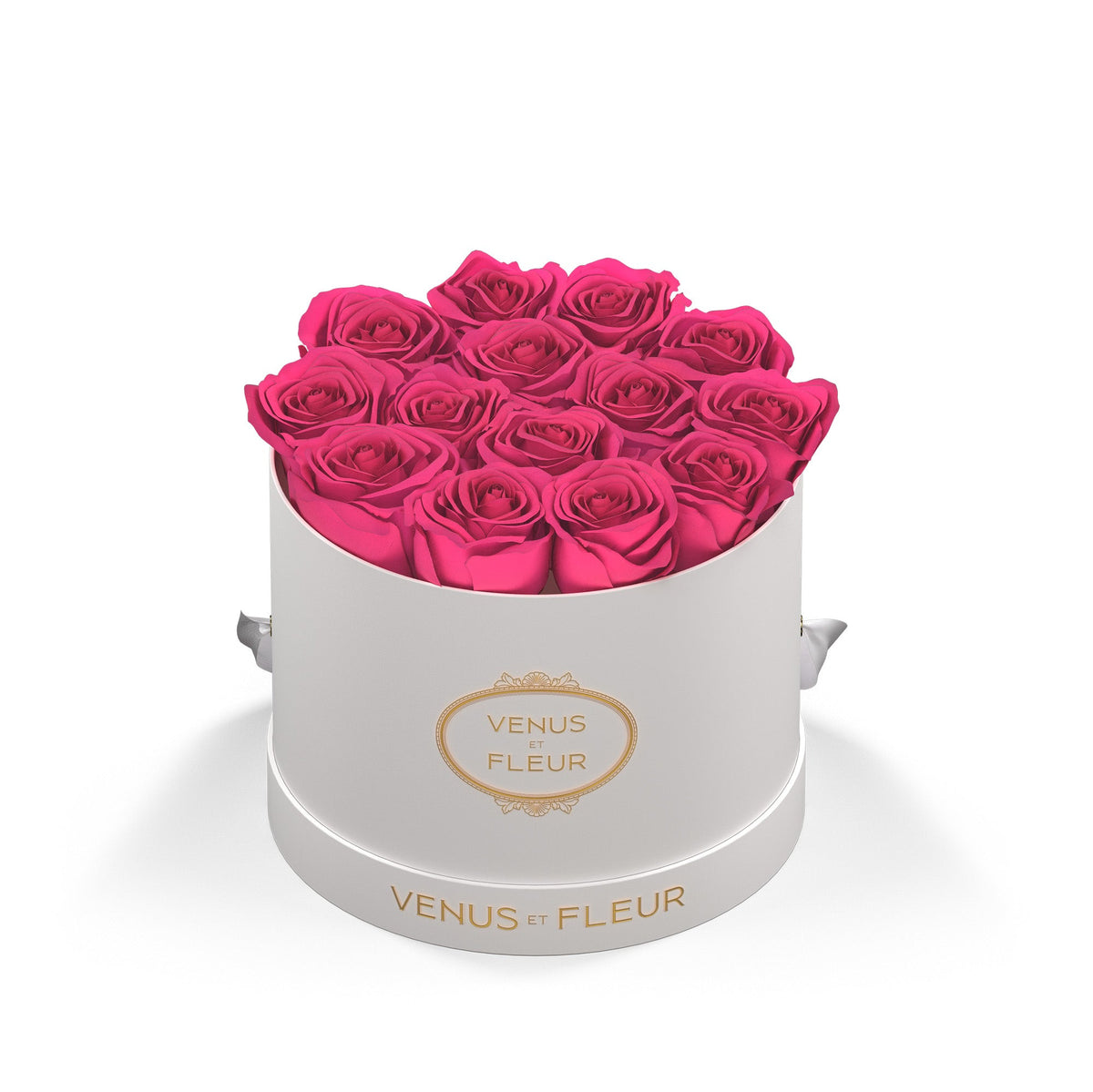 Small Round Floral Arrangement, White Classic Box