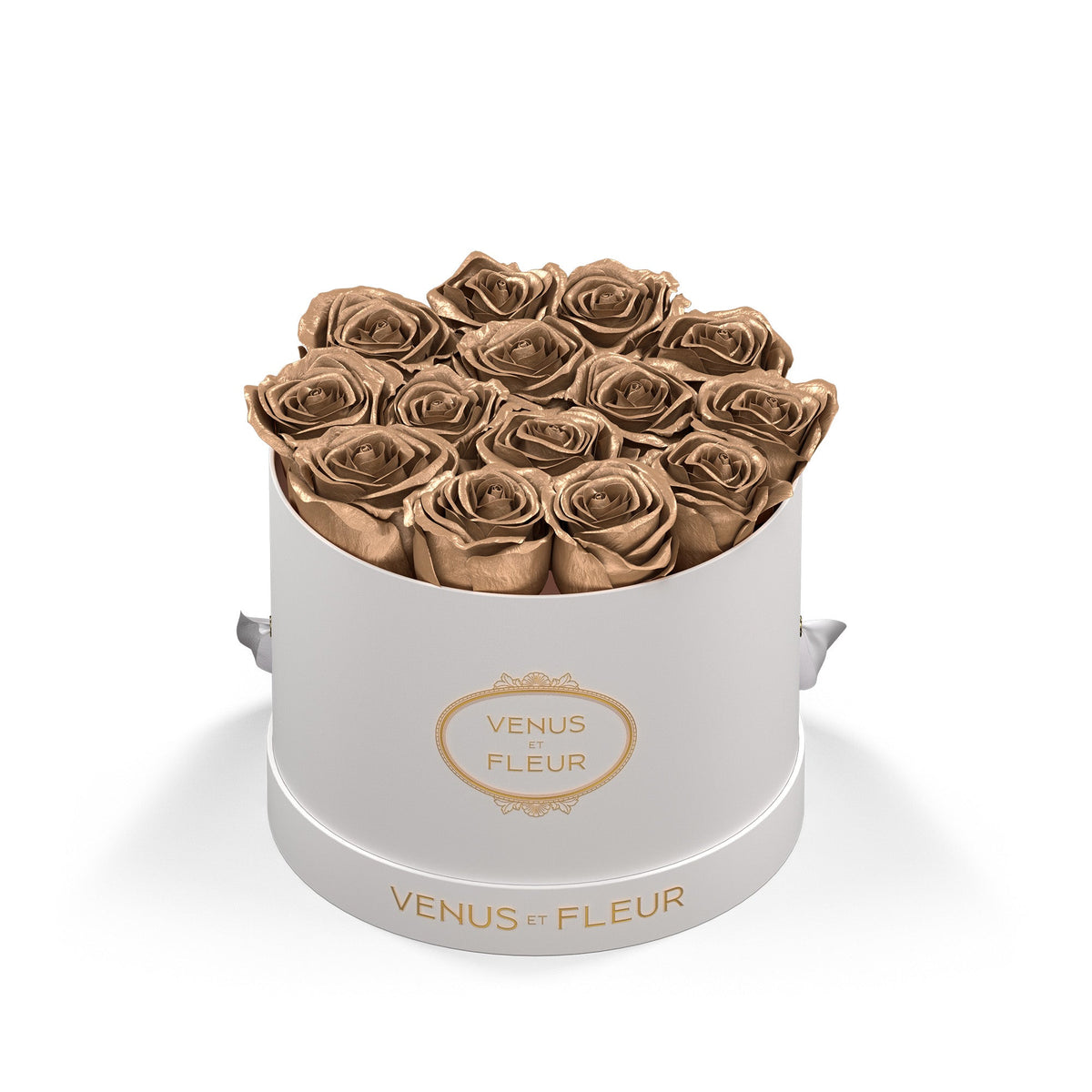 Small Round Floral Arrangement, White Classic Box