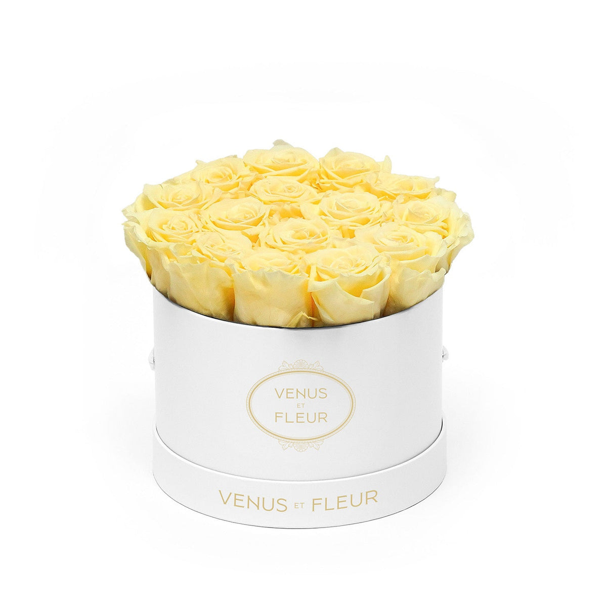 Small Round Floral Arrangement, White Classic Box