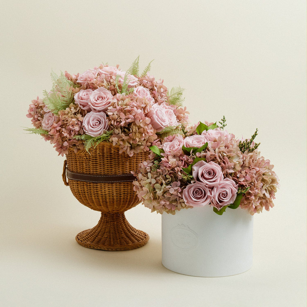 Thalia Porcelain Vase Roses & Hydrangeas